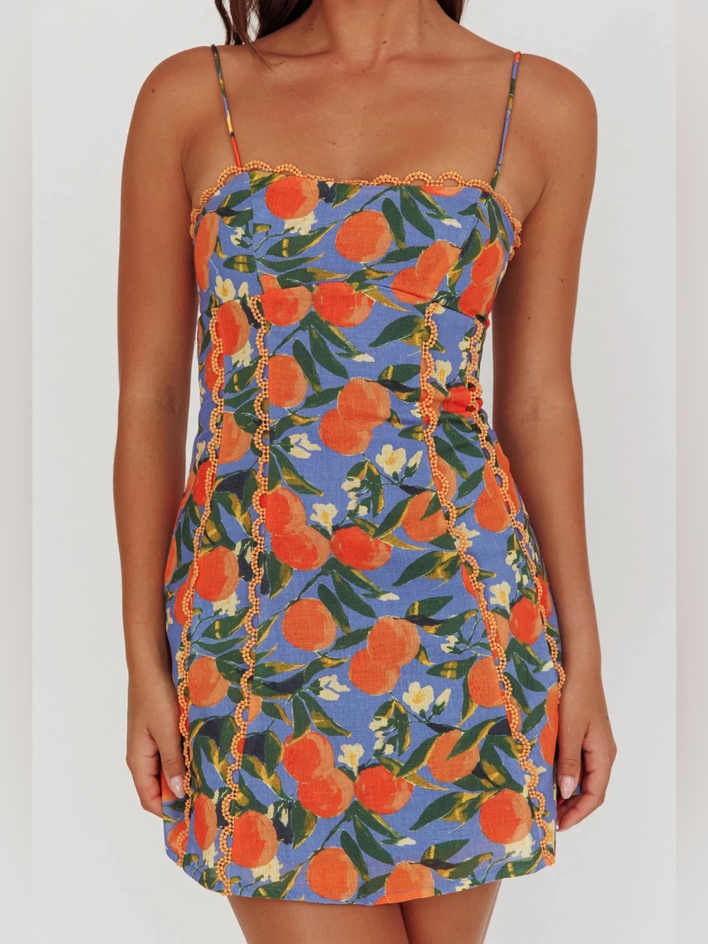 Selfie Leslie Chamberlain Scallop Trim Mini Dress Citrus Orange